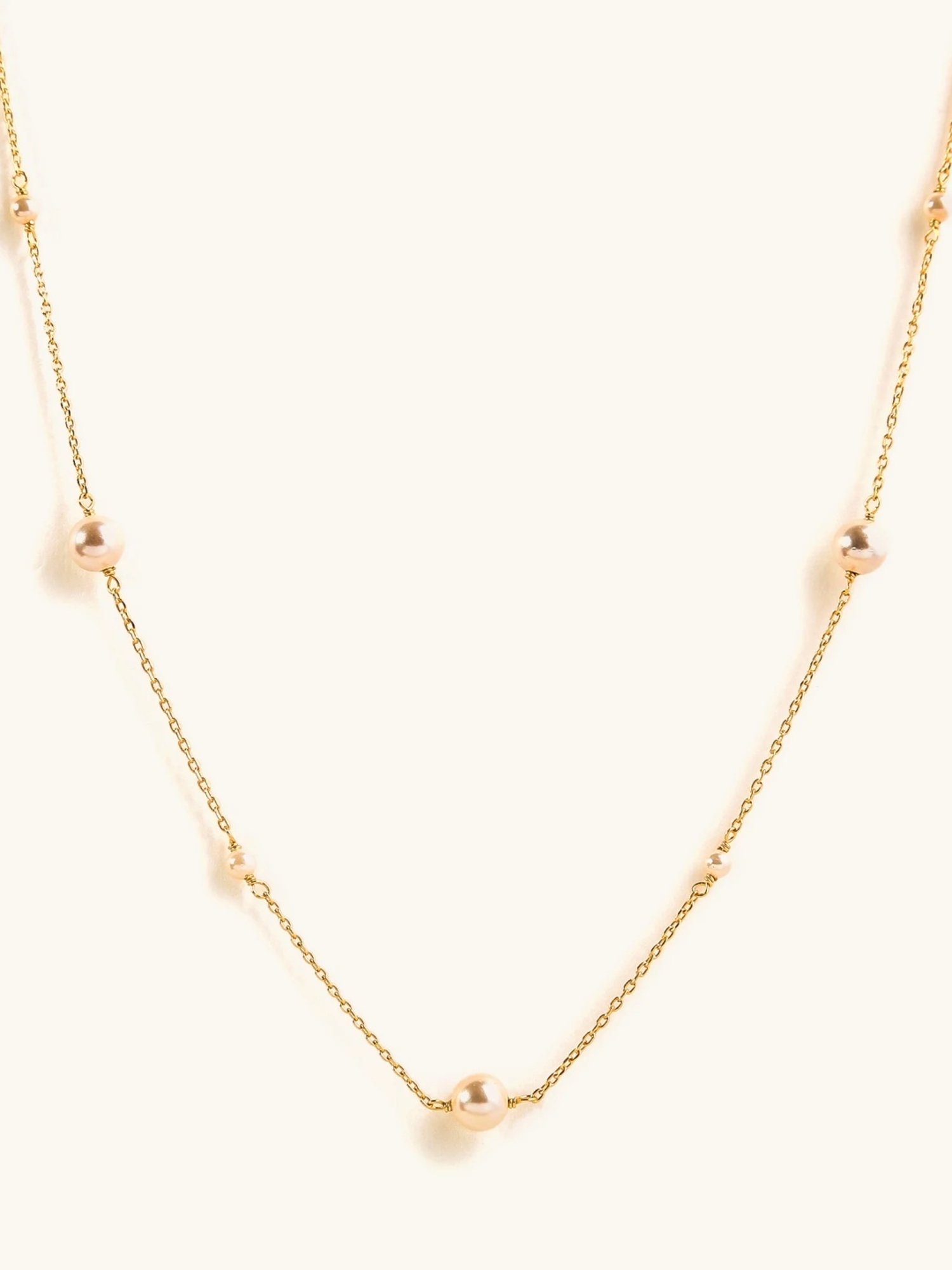 Mabel 92.5 Sterling Silver 18k Gold-Plated Beaded Small and Big Pearl Necklace