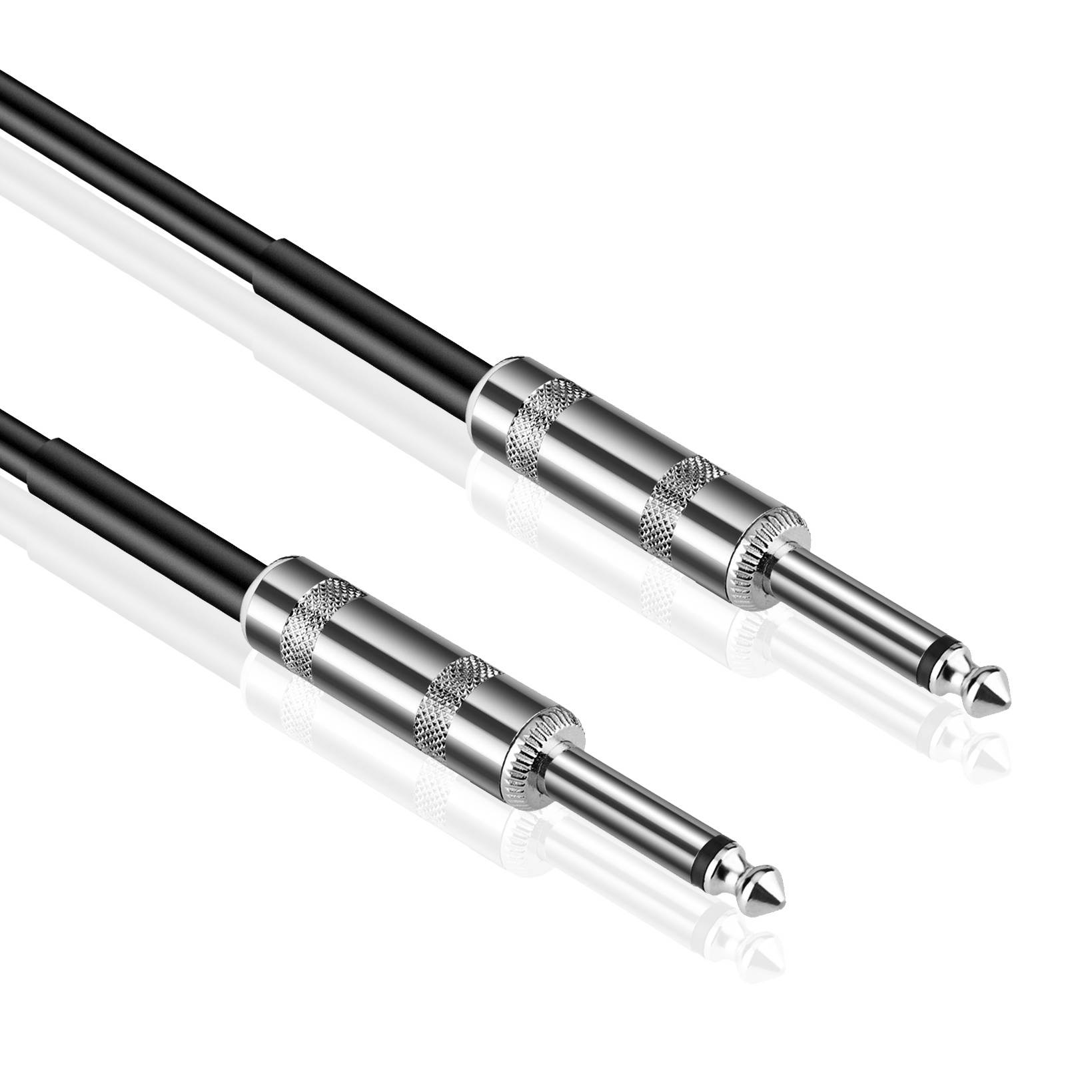 6.35mm Guitar Cable (6FT) 1/4 Inch TS Male 6.35mm Phono Jack Straight Plug Musical Instrument Patch Cable Wire Cord For Electric Bass Guitar, Amplifier Speaker, Electric Mandolin, Line-level Audio