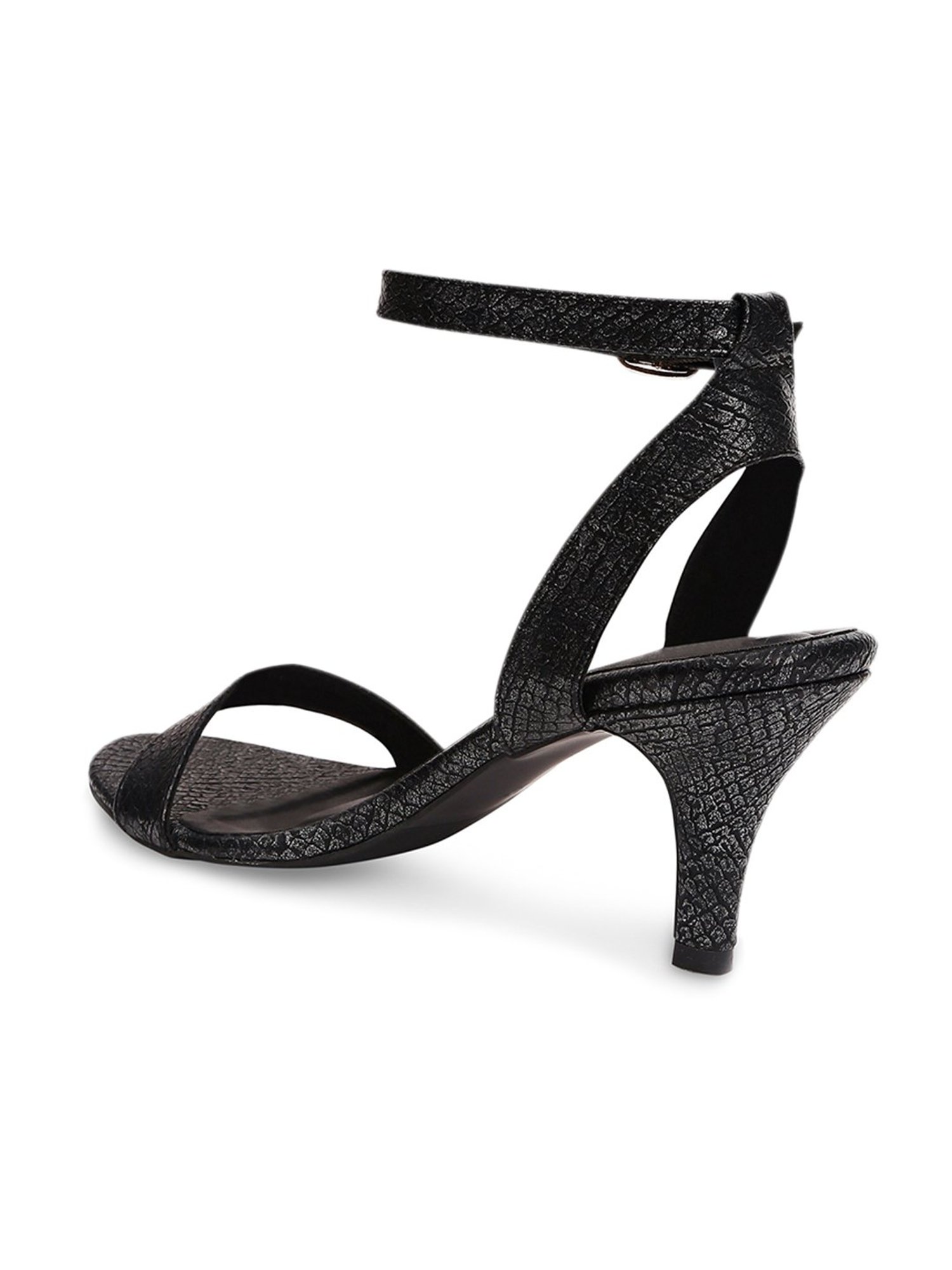Tao Paris Flo Black Ankle Strap Stilettos
