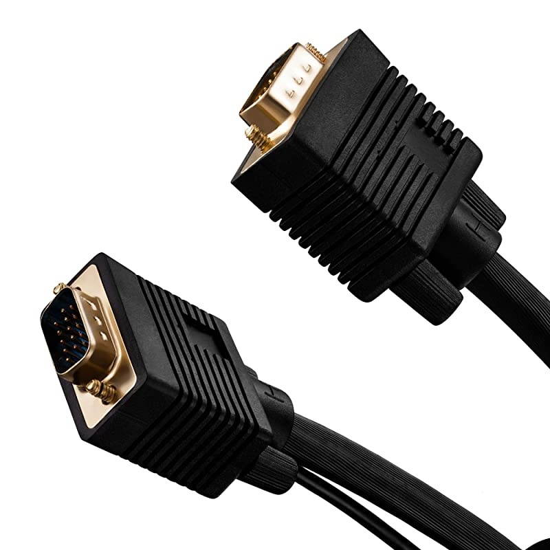 VGA Cable 50Ft VGA to VGA Cable Cord SVGA HD15 Male to Male Monitor Cable Cord Compatible with PC Laptop HDTV Display Projectors and More50Ft15M