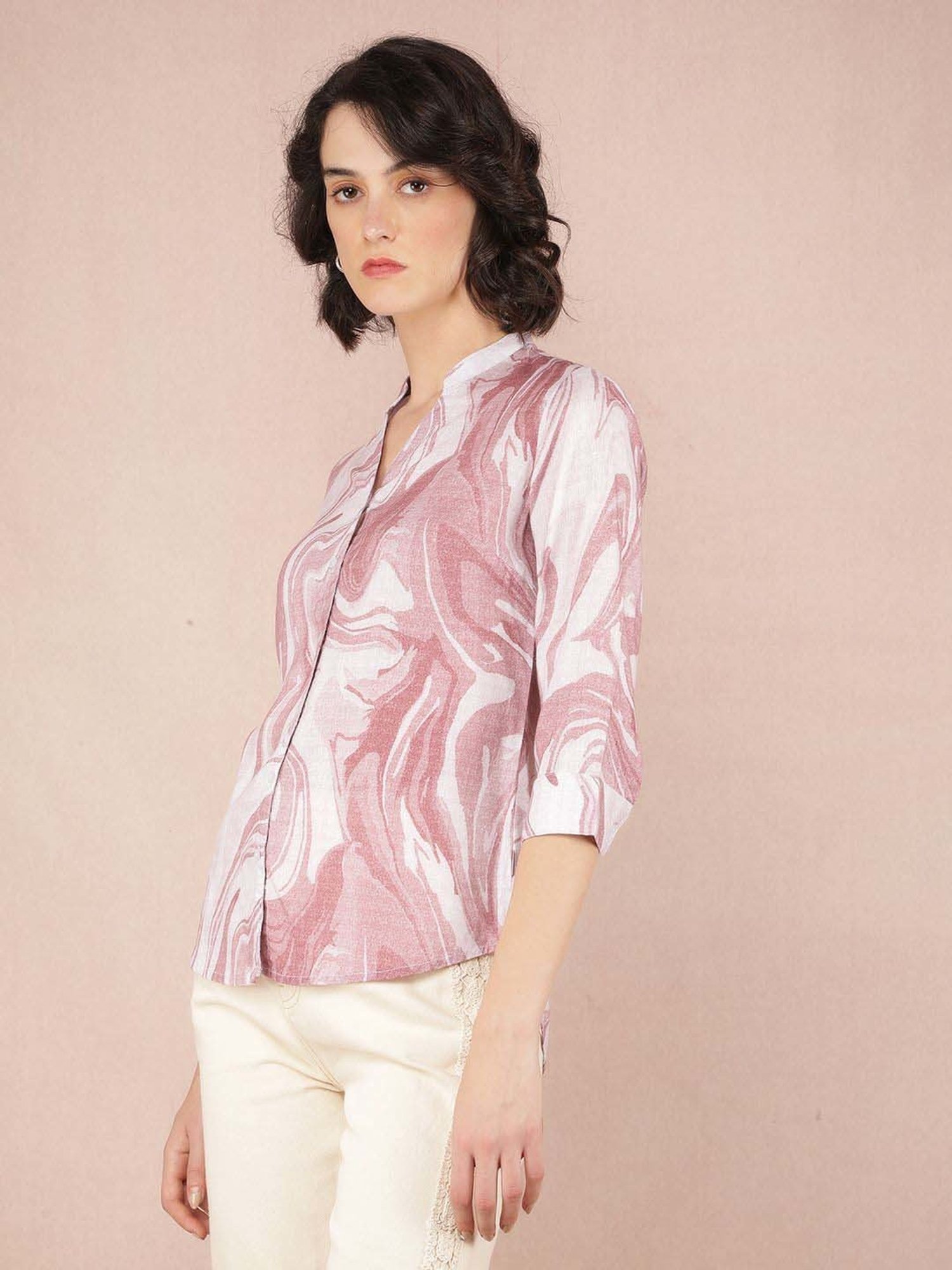 Crimsoune Club Pink Printed Shirt