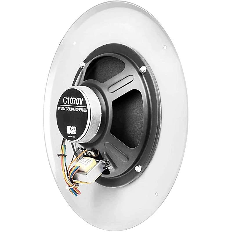 8 Commercial 70V Ceiling Professional Speakers White Single C1070