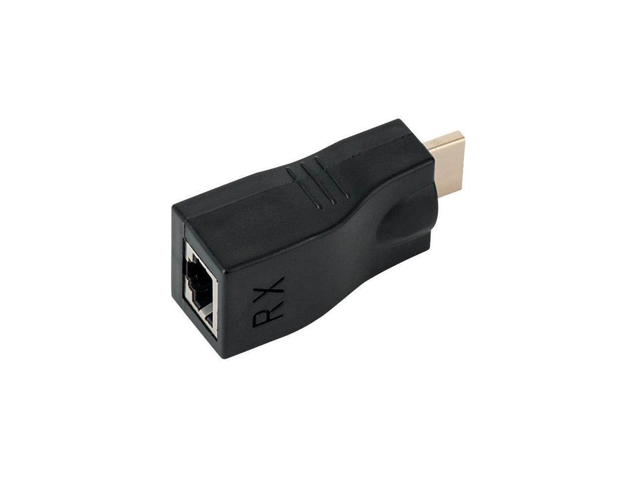 New HDMI Extender, Up to 100ft HDMI Ethernet Network Extender Adapter Over RJ45 Cat5e Cat6 Cable (30M Sender + Receiver, 1 Port RJ45)