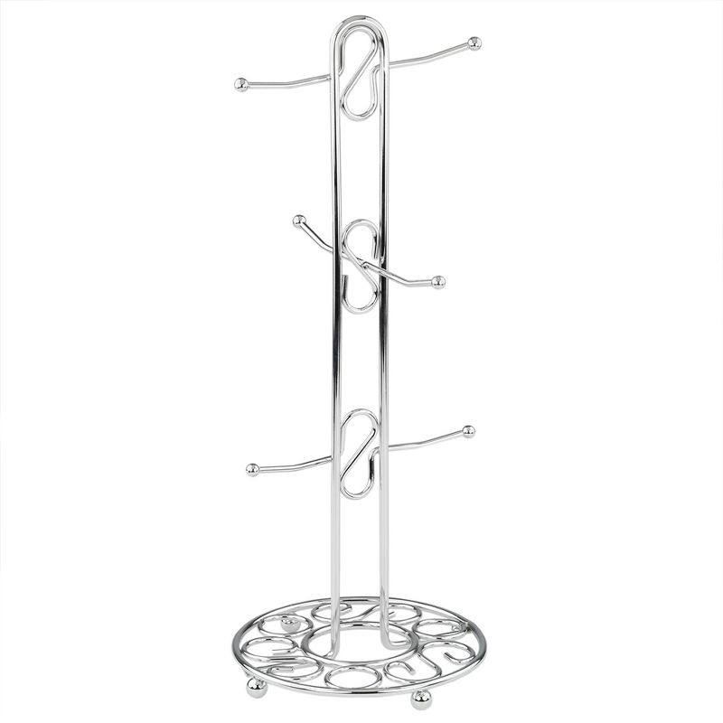 Home Basics Chrome Plated Steel Scroll Collection Mug Tree