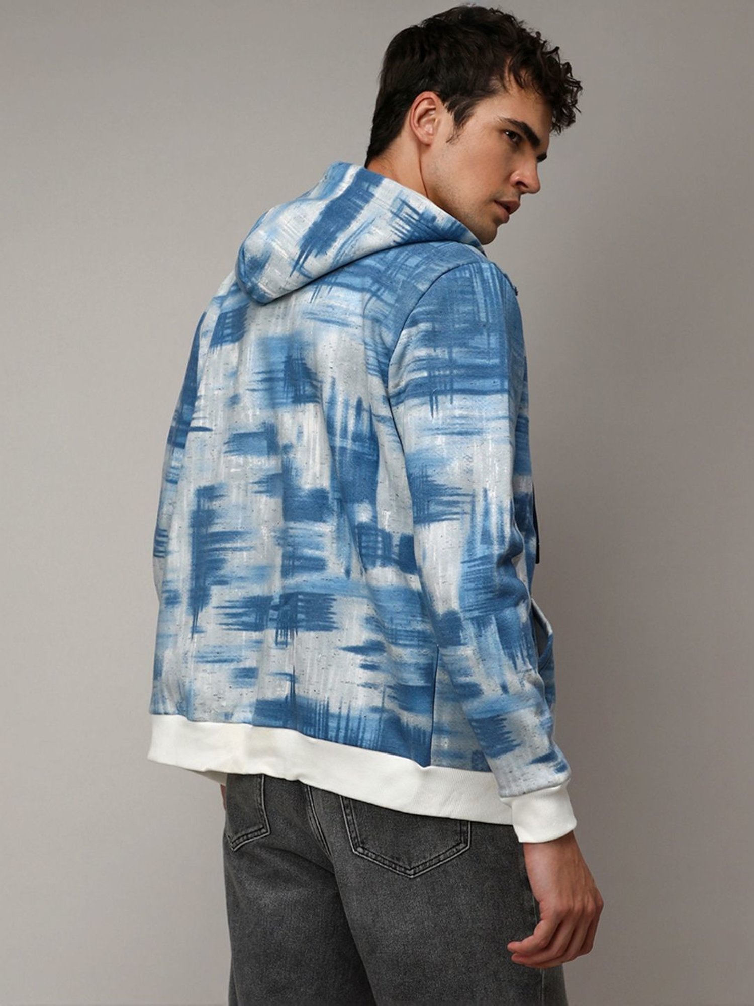 Campus Sutra Multi Regular Fit Printed Hooded Sweatshirt