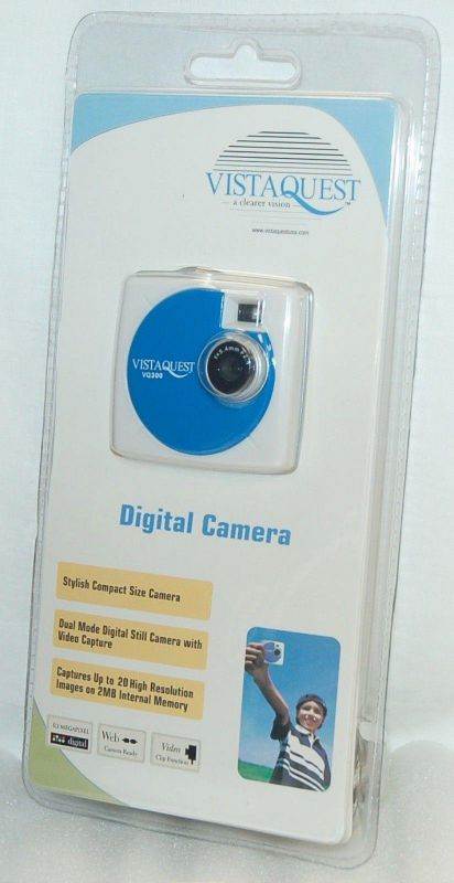 NEW VistaQuest Digital Camera BLUE Portable Travel USB Video VQ-300B spy nano