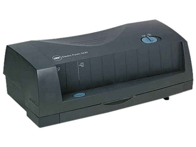 GBC 7704270 24-Sheet 3230 Electric Two- and Three-Hole Adjustable Punch, Gray