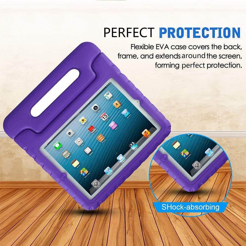 SIMPLEWAY iPad 2, iPad 3, iPad 4 Case, Lightweight Shockproof Convertible Carrying Handle Stand Kids Friendly Cover Compatible with Apple iPad 2, iPad 3rd Gen, iPad 4th Generation Tablet, Purple