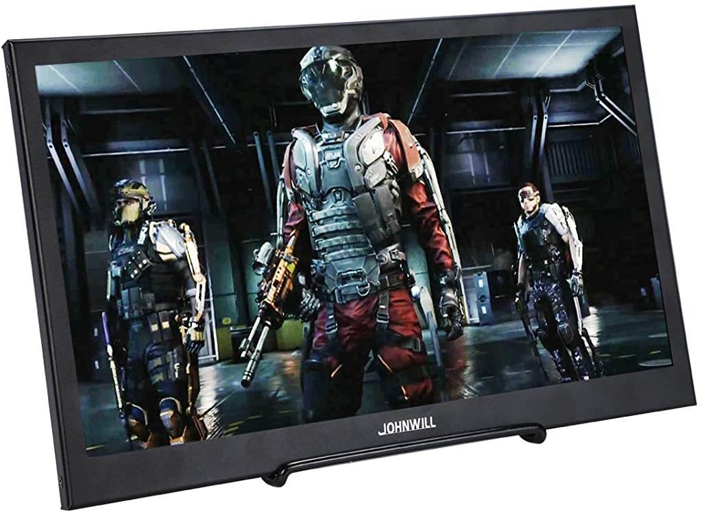 JOHNWILL Portable Monitor for Laptop 15.6 inch Mobile TN Monitor 1920x1080P Widescreen Monitor HDMI/USB Speaker Built-in Raspberry Pi PS4 Monitor Portable Display Gaming Monitor PC Monitors