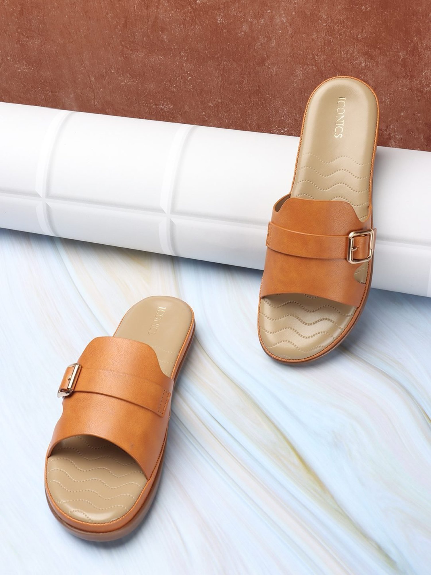 Iconics Women's Tan Casual Sandals