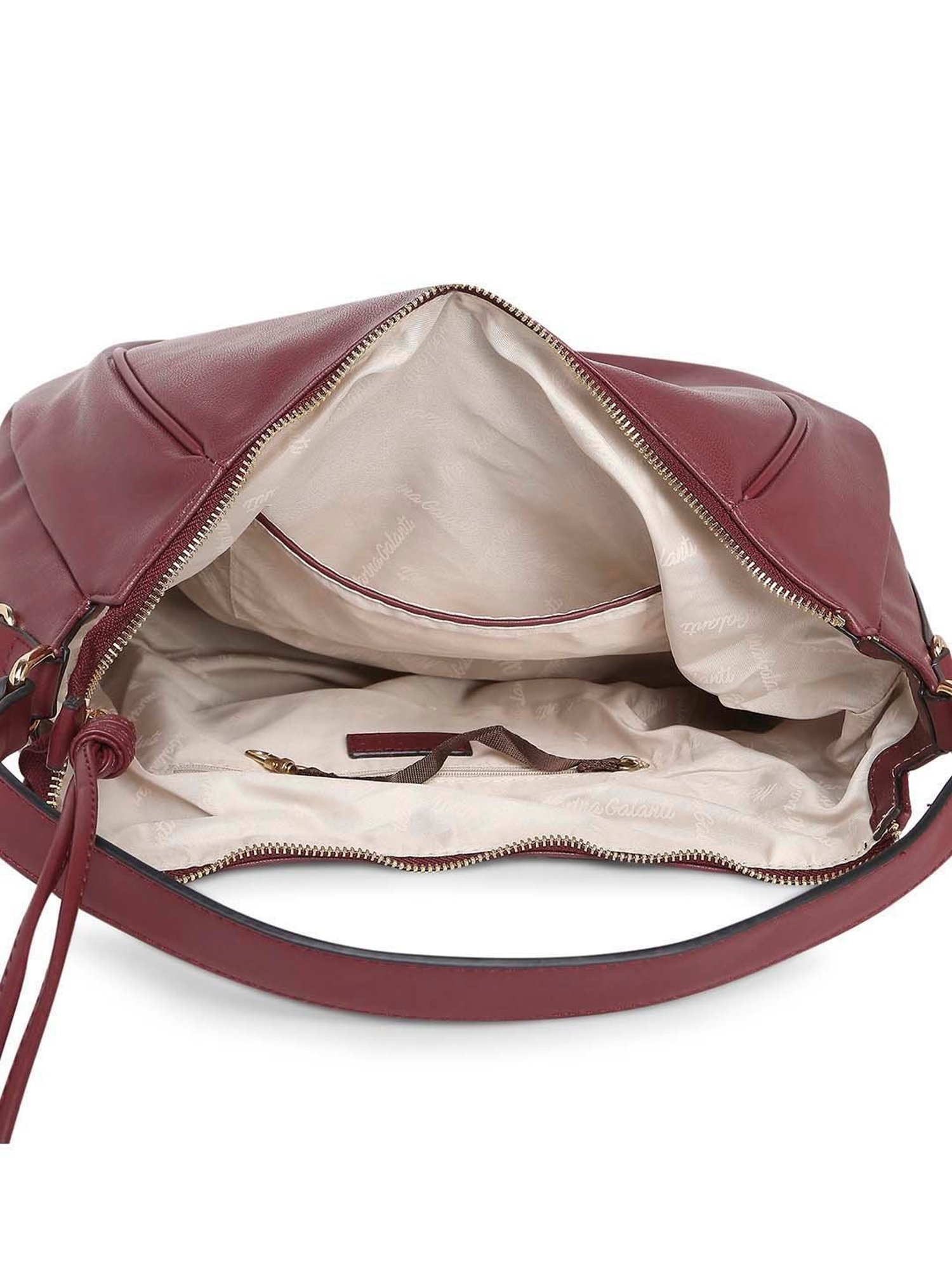 Marina Galanti Maroon Solid Medium Hobo Handbag