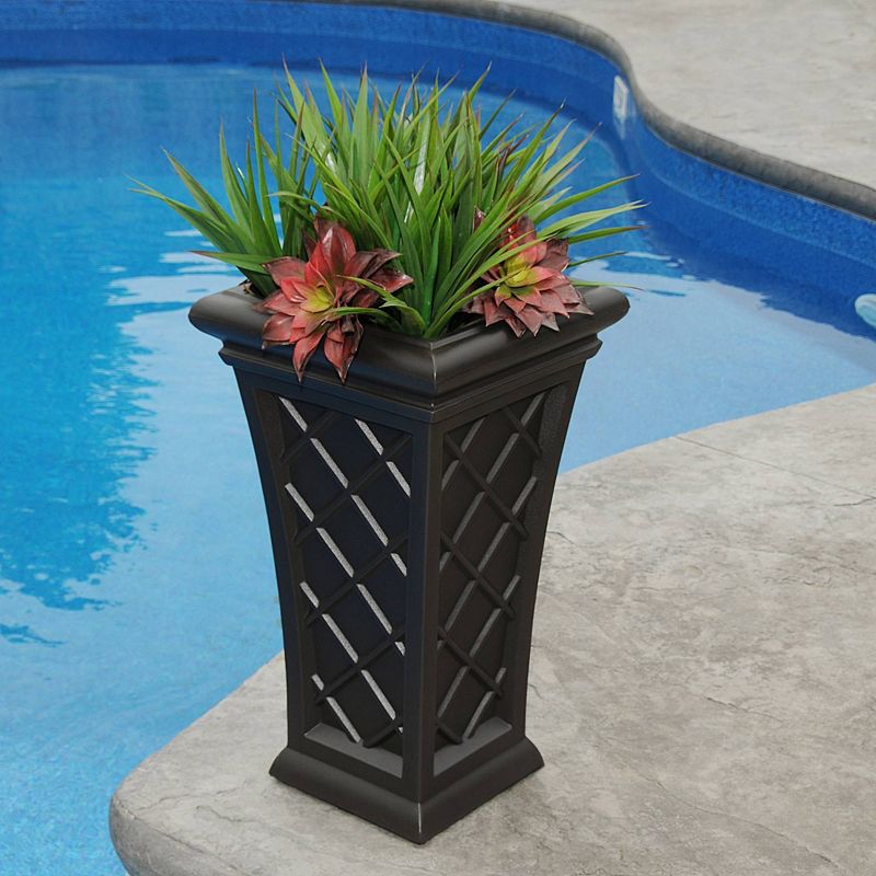 28" Square Georgian Tall Planter Espresso - Mayne