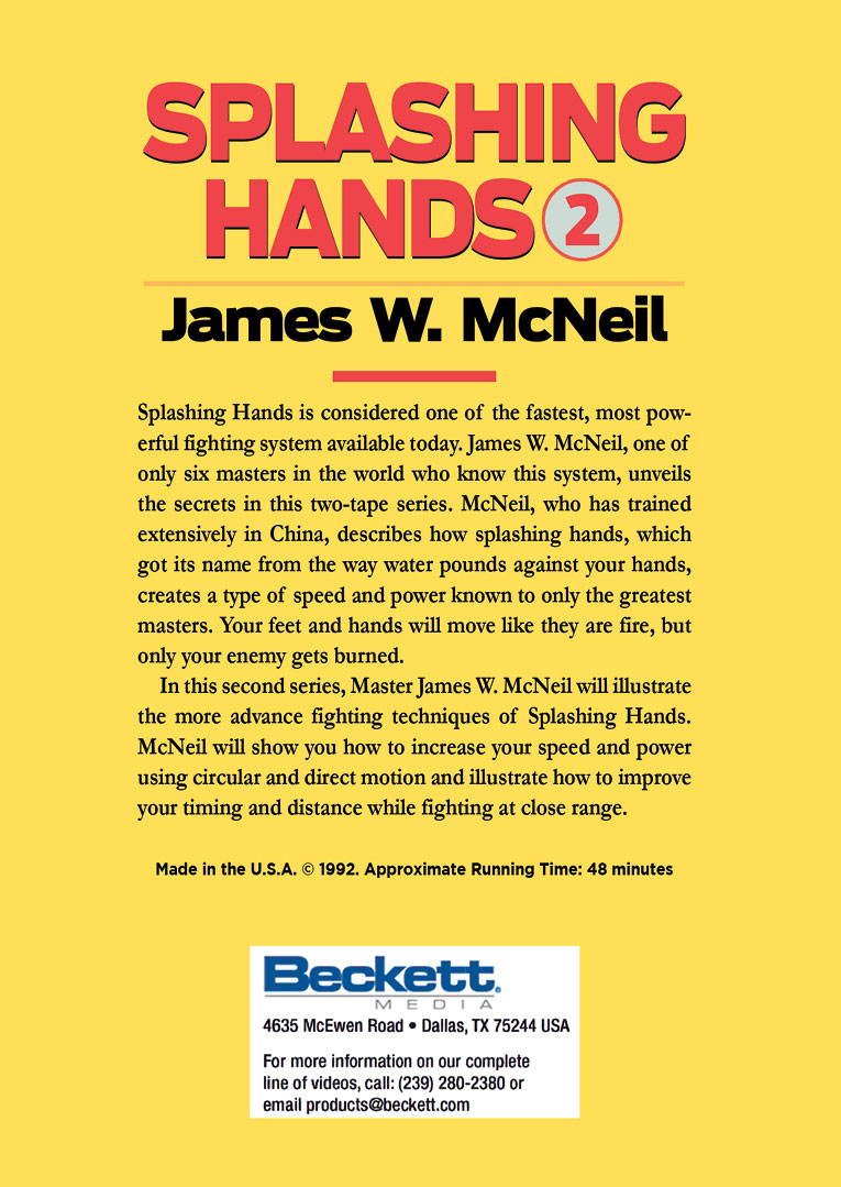 Splashing Hands Kung Fu Streetfighting #2 DVD James McNeil self defense