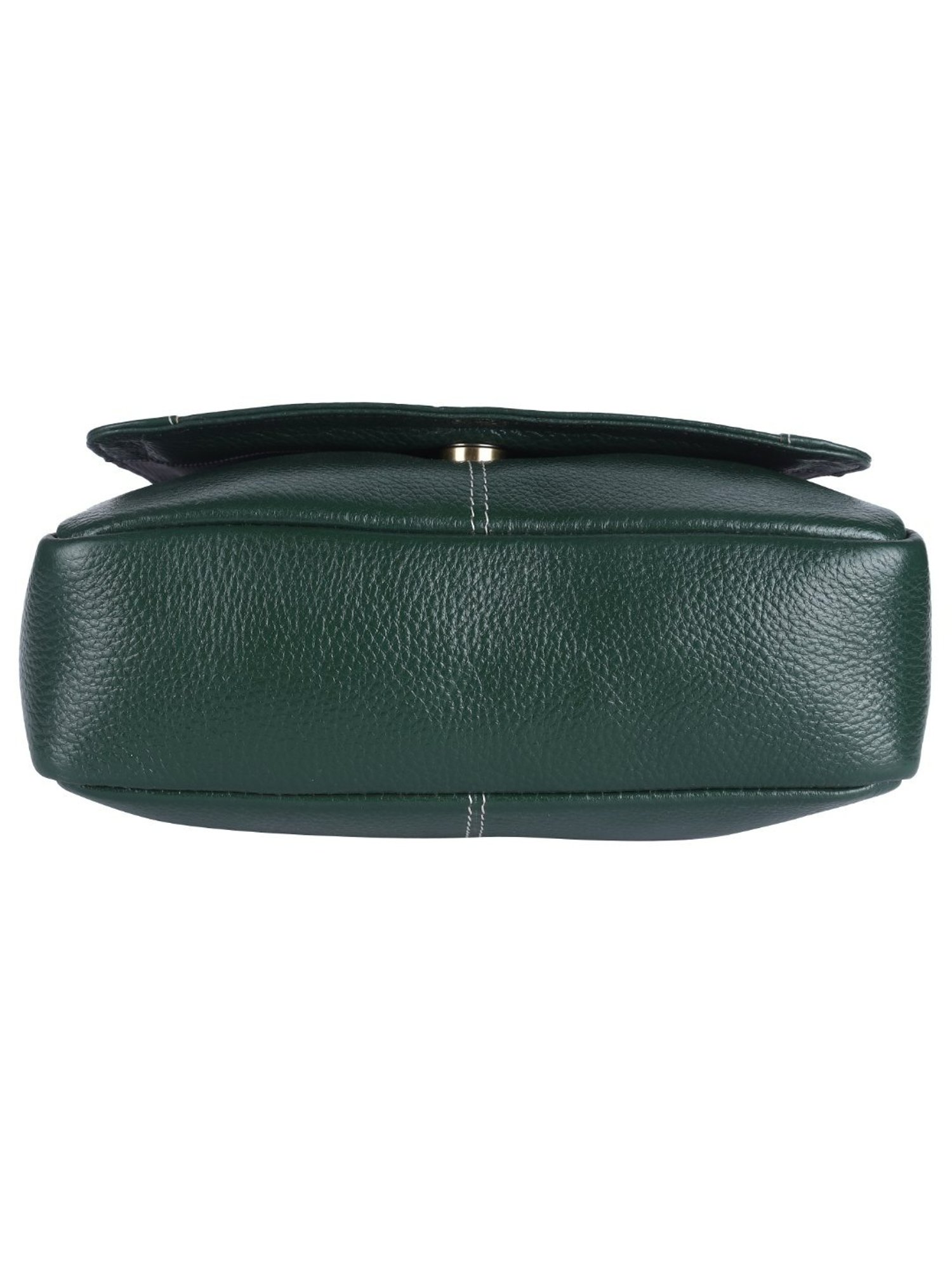 HiLEDER Green Textured Medium Leather 9 inch Cross Body Bag