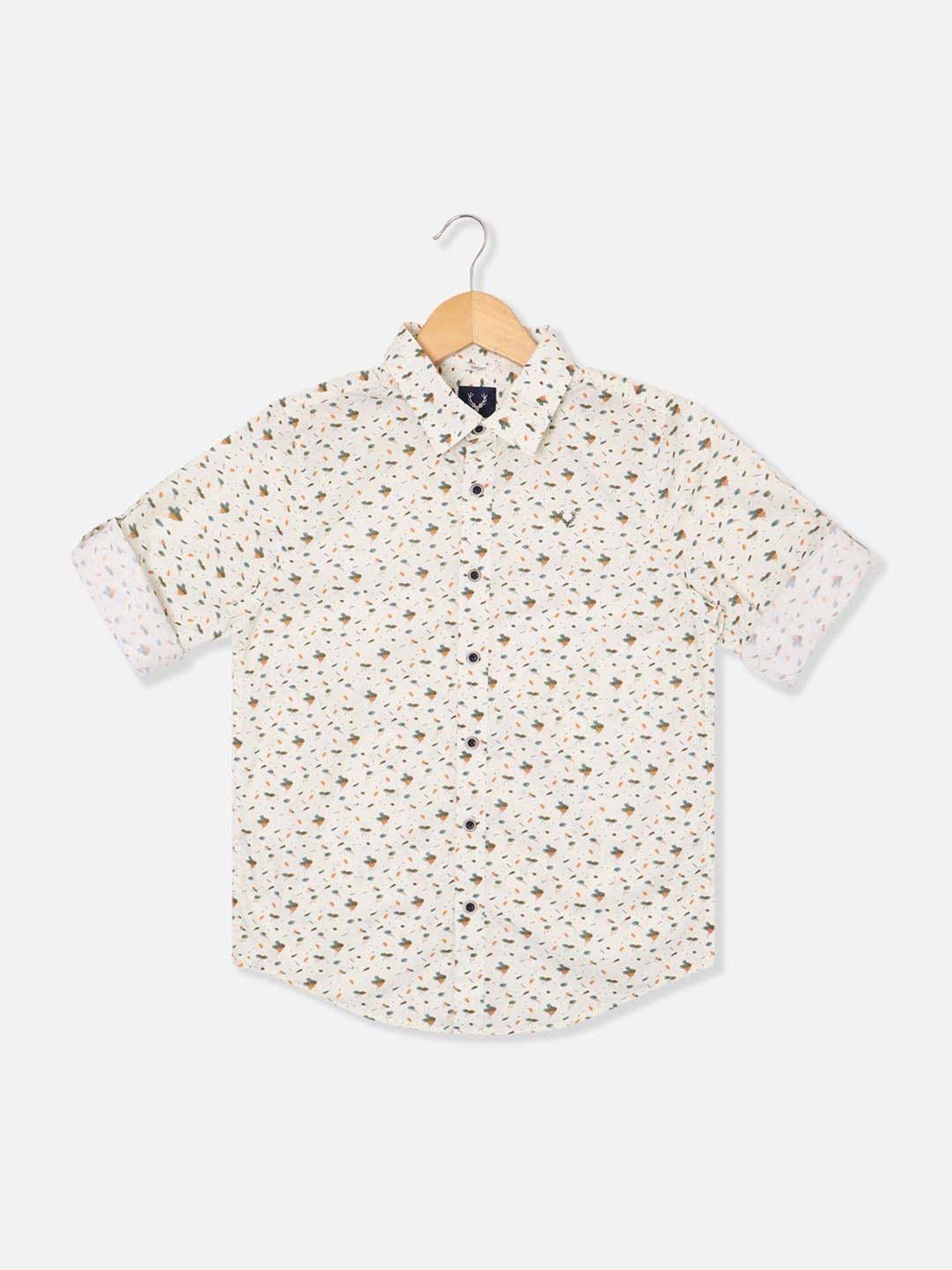 Allen Solly Boys Boys Cream Cotton Printed Full Sleeves Shirt