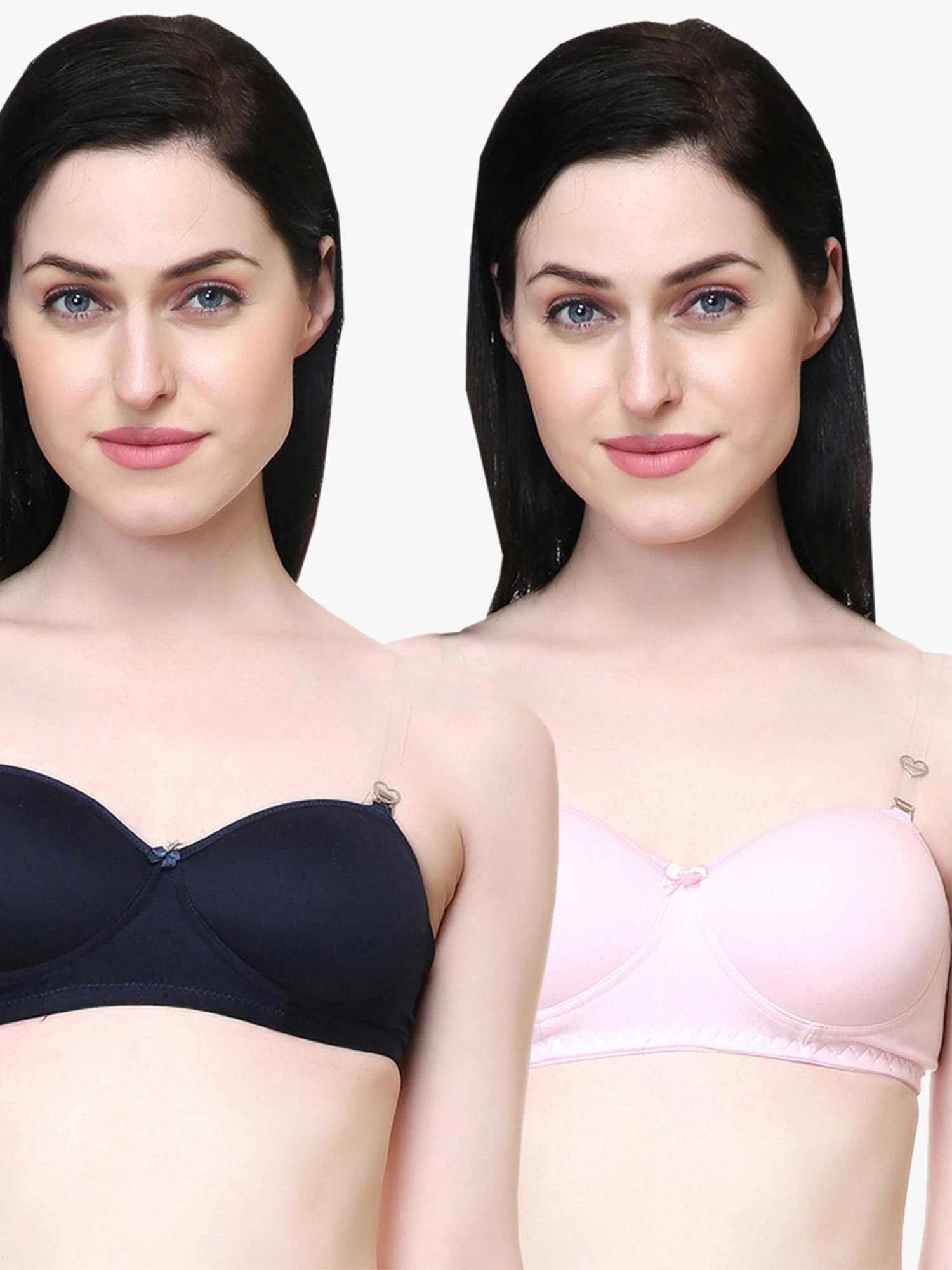 Lady Lyka Multicolor Non Wired Padded T-Shirt Bra (Pack Of 2)