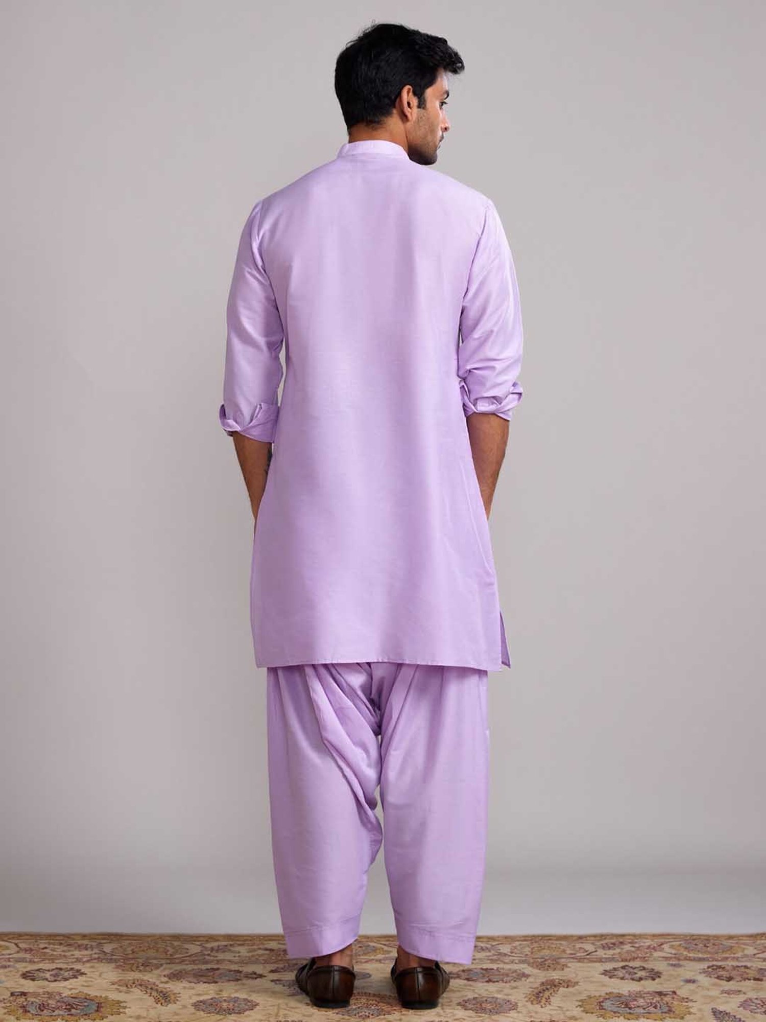 Abhishti Lavender Straight Fit Kurta & Salwar Set