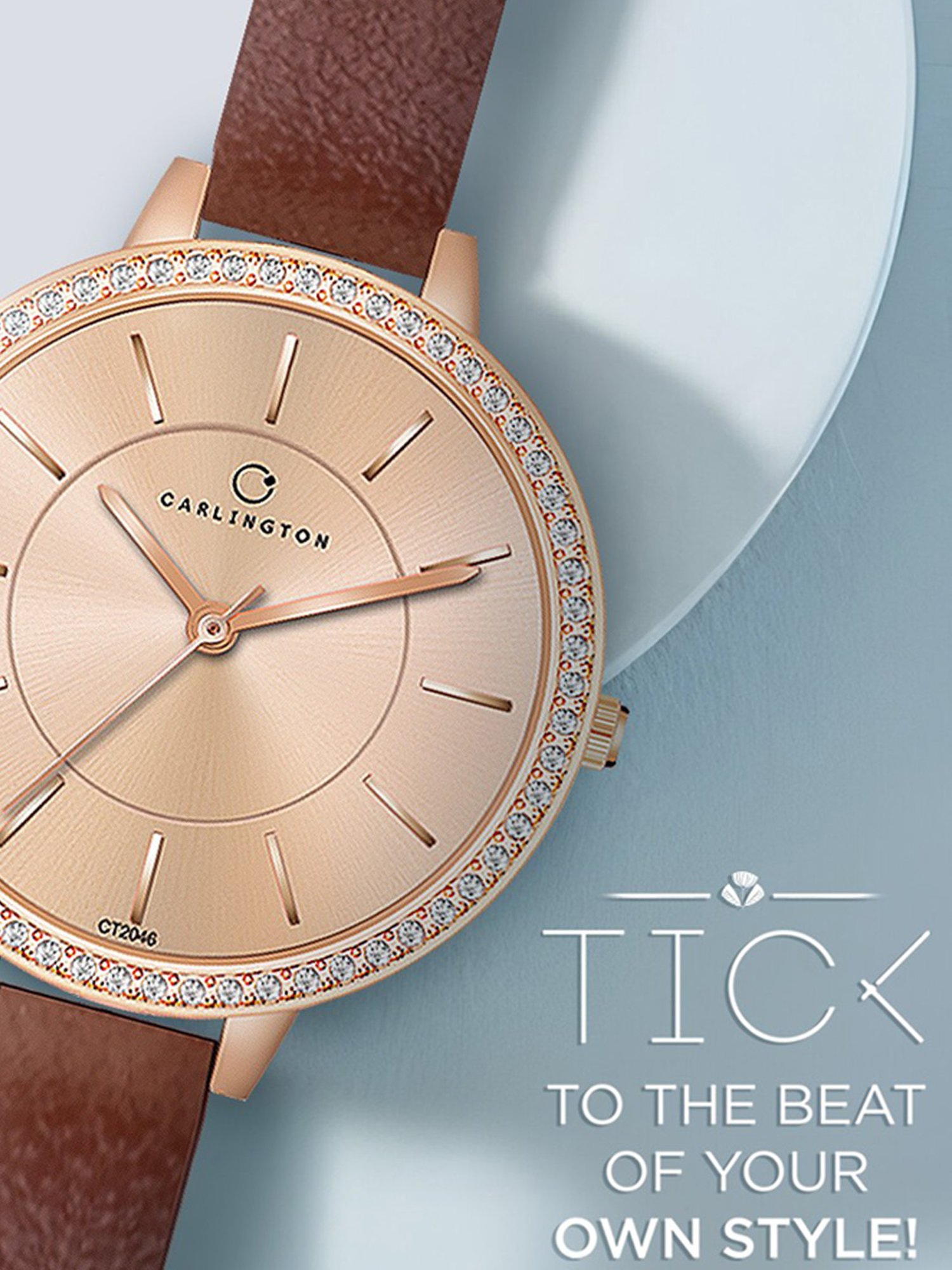 Carlington Iconic 2046 Brown Analog Watch for Women