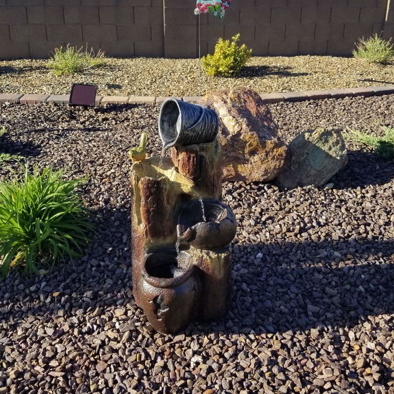 Chatsworth Two Tier Solar On Demand Fountain with Weathered Stone - Smart Solar