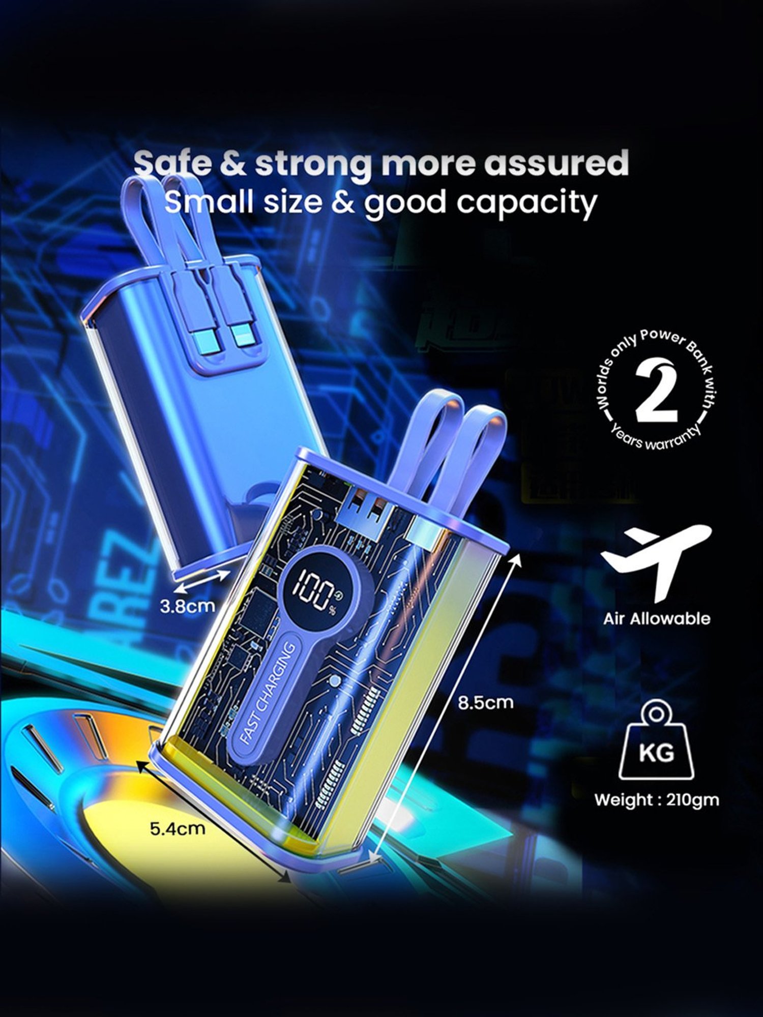 EVM ENC Power Bank 10000 mAh 25W Fast Charging (Black)