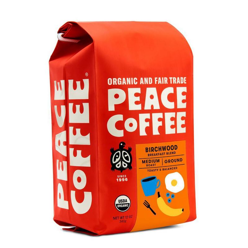 Peace Coffee Organic Fair Trade Birchwood Blend Medium Roast Ground Coffee - 12oz