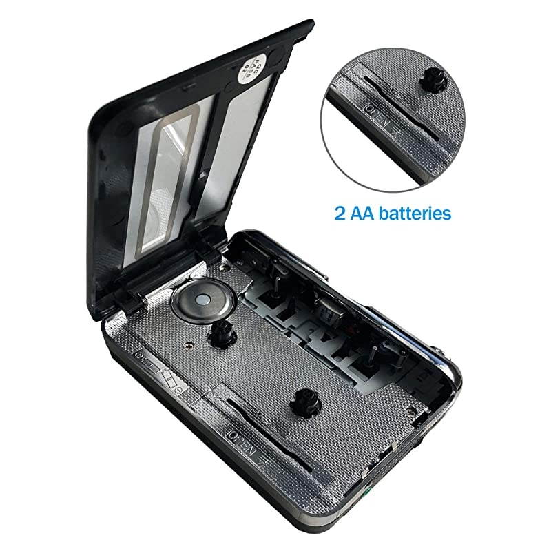 Player Portable Walkman Tape Player Tape Converter to MP3/WAV/CD via USB, with Earphones Compatible with PC