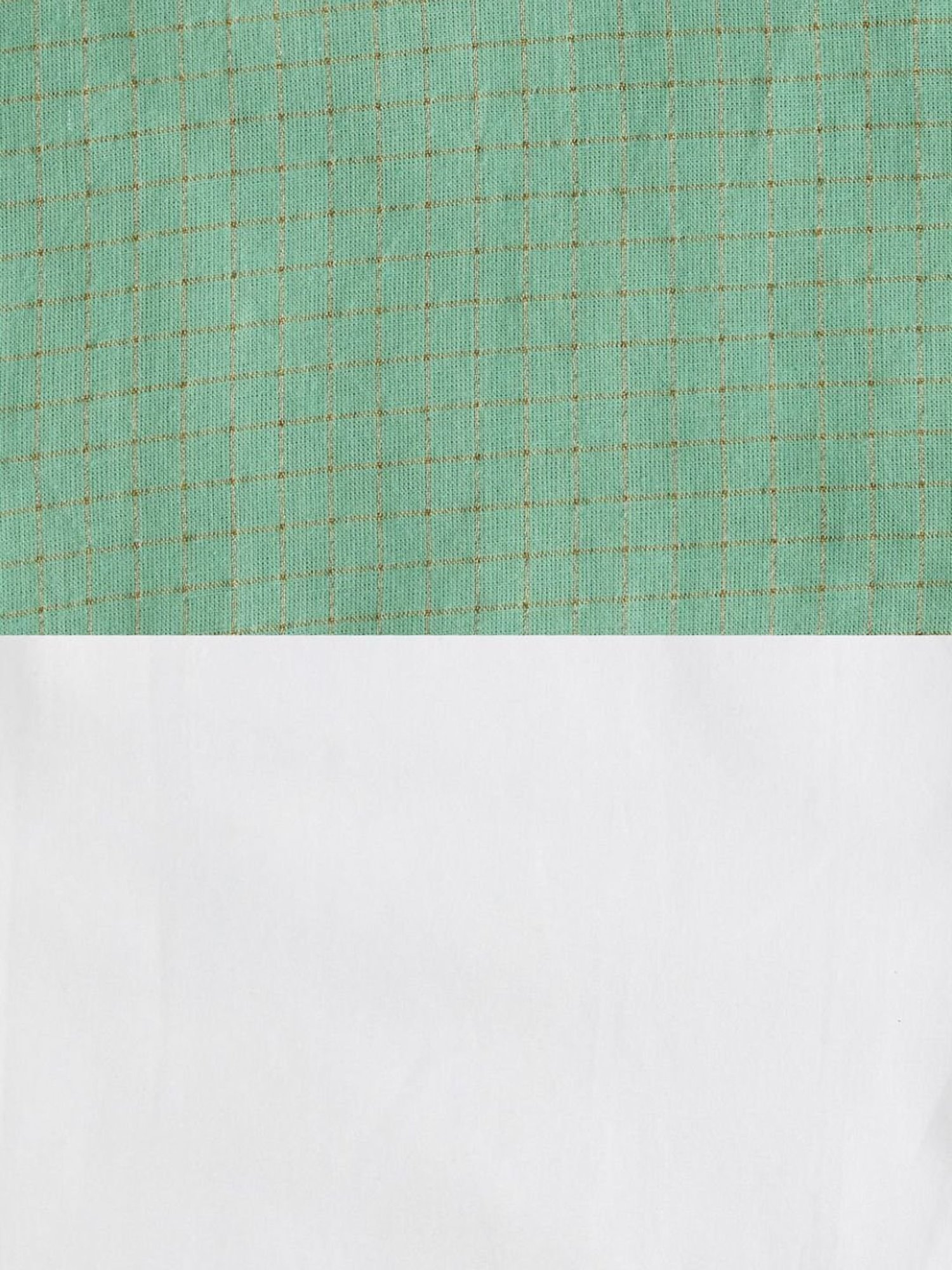 YU by Pantaloons Kids Green & White Cotton Chequered Full Sleeves Kurta Set