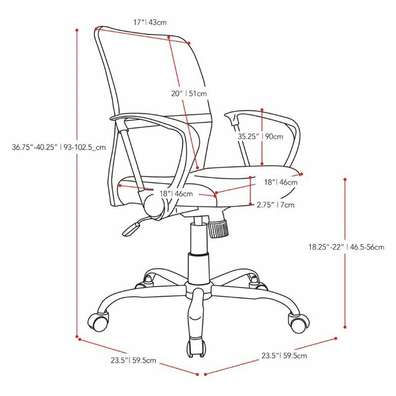 CorLiving Workspace Office Chair with Contoured Red Mesh Back