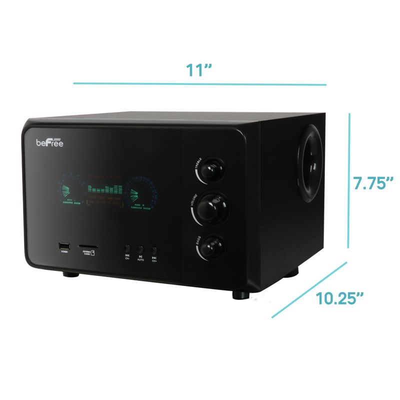 beFree Sound 2.1 Channel Bluetooth Surround Sound Speaker System in Black