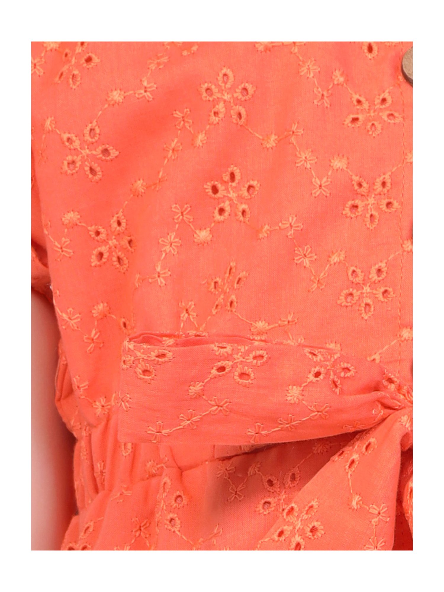 Peppermint Kids Orange Embroidered Dress