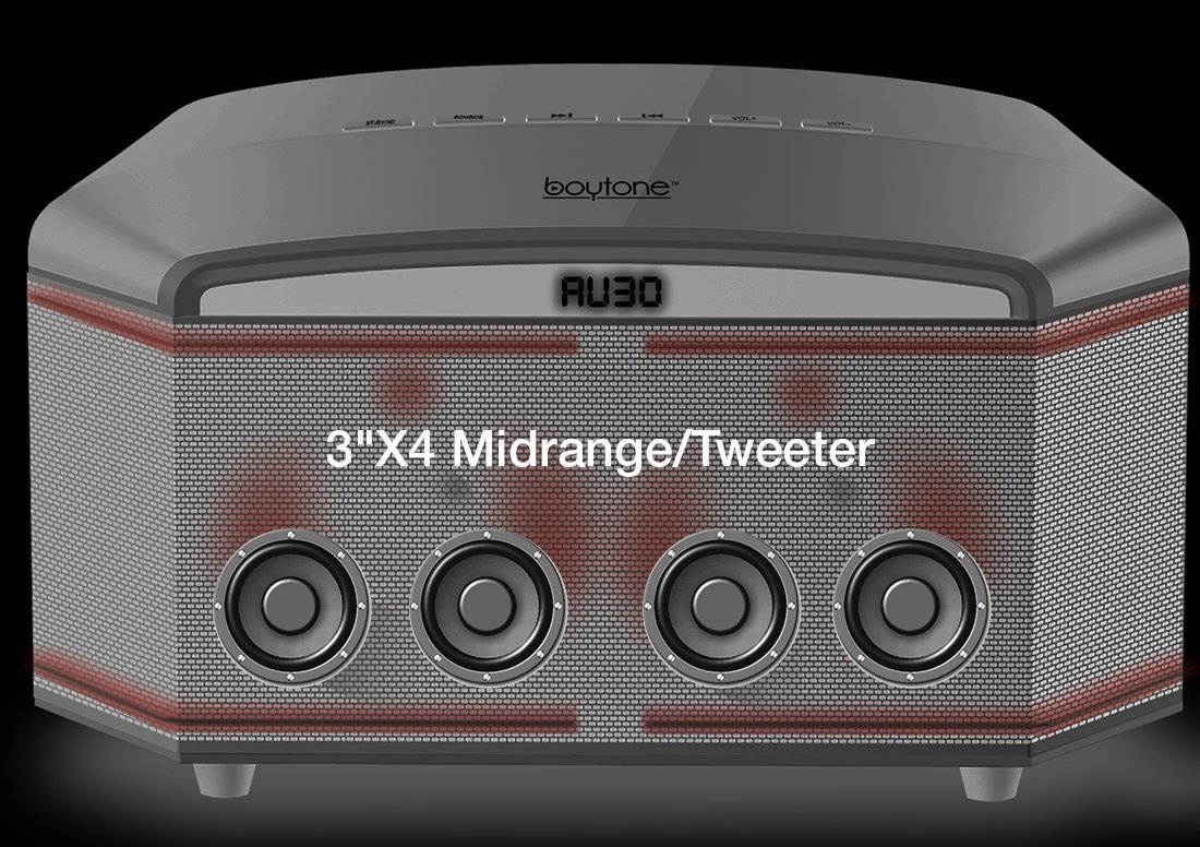 Boytone BT-64B Wireless Bluetooth Premium HiFi Stereo Home Theater Clear Sound FM Radio USB SD MP3