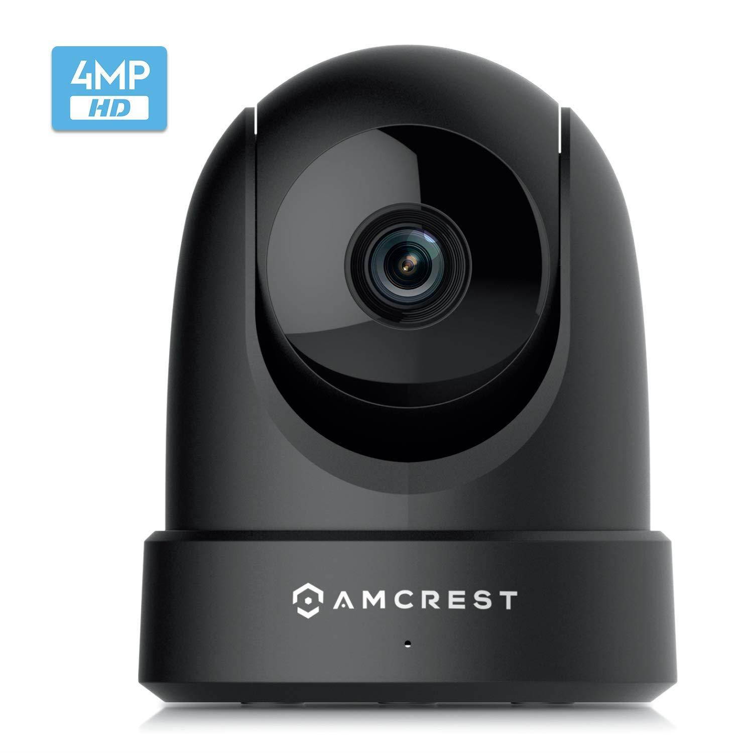 Amcrest 4MP Security Camera System w/ 4K 8CH NVR, (4) x 4-Megapixel Dome WiFi IP Cameras, Pan/Tilt Surveillance, Dualband 5ghz / 2.4ghz, Two-Way Audio, NV4108-IP4M-1051B4 (Black)