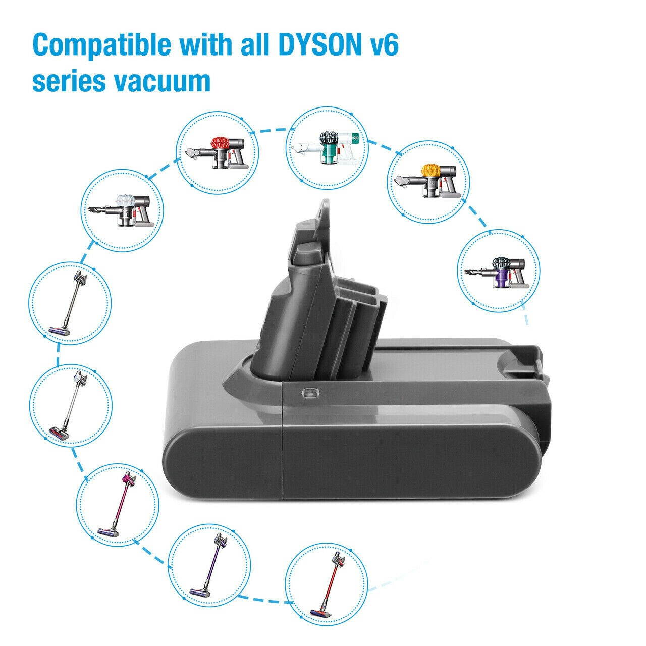 4800mAh 21.6V Lithium Battery For Dyson V6 Absolute Animal Vacuum Cleaner DC74