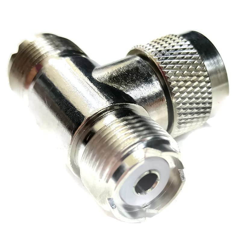 48437 CB Radio UHF quotTquot Coax Cable Connector FemaleMaleFemale