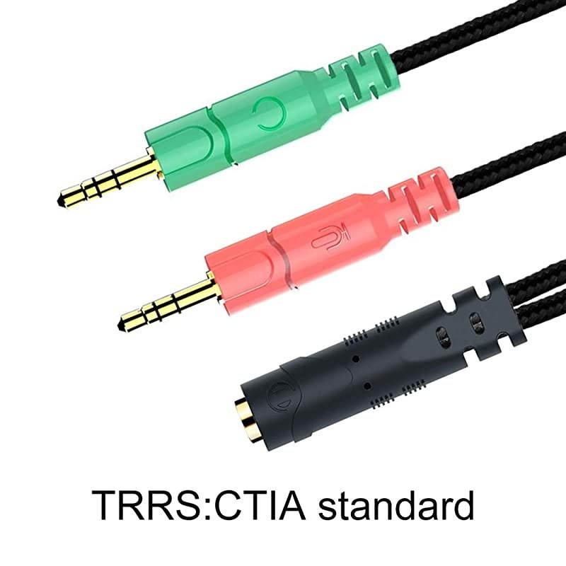 Splitter Cable for PC 35mm Jack Headphones Adapter Convertors for PC 35mm Female with HeadphoneMicrophone Transform to 2 Dual 35mm Male for Computer Simultaneously Y Splitter Audio
