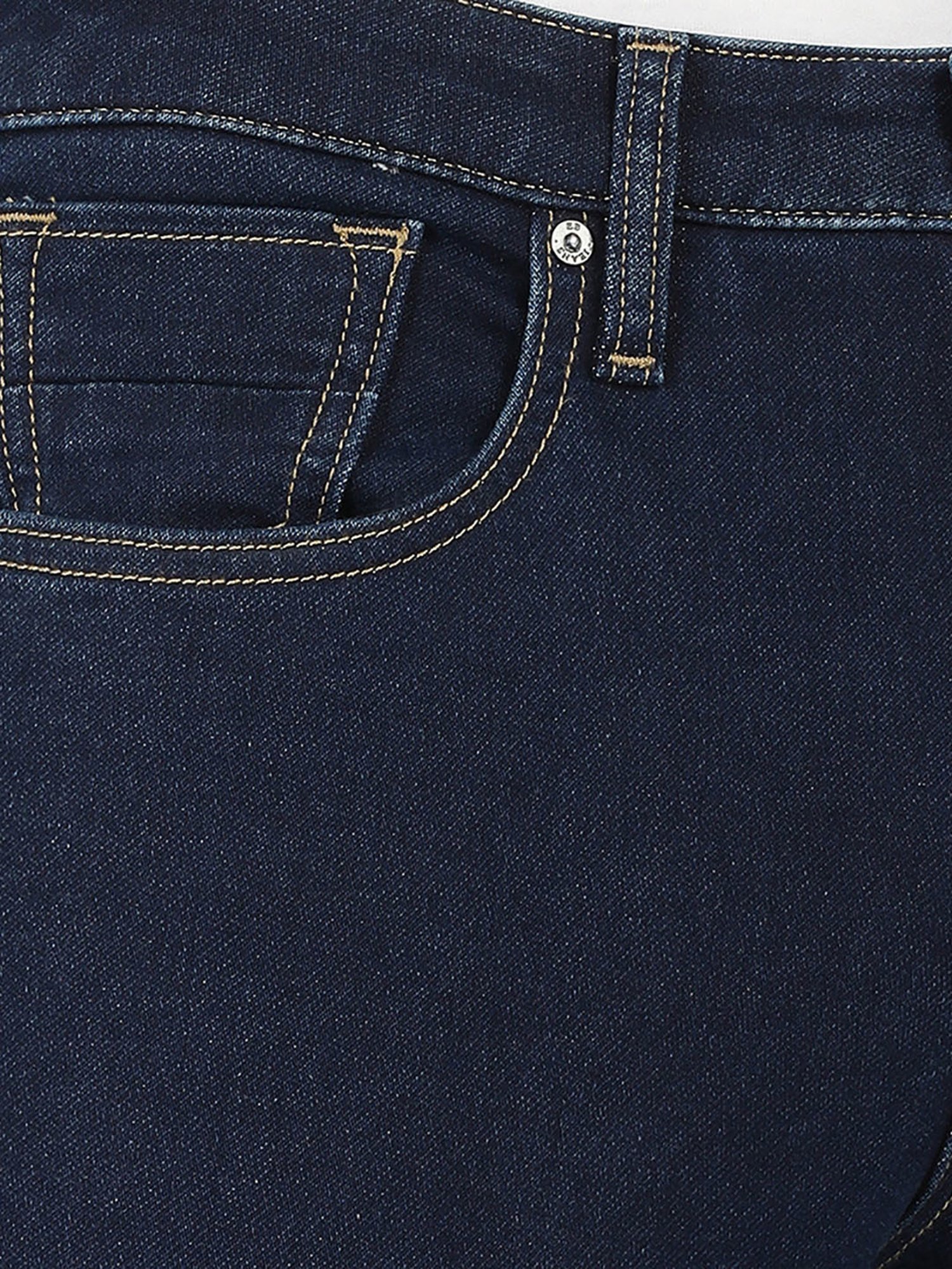 EVERBLUE Blue Comfort Slim Midrise Stretchable Jeans