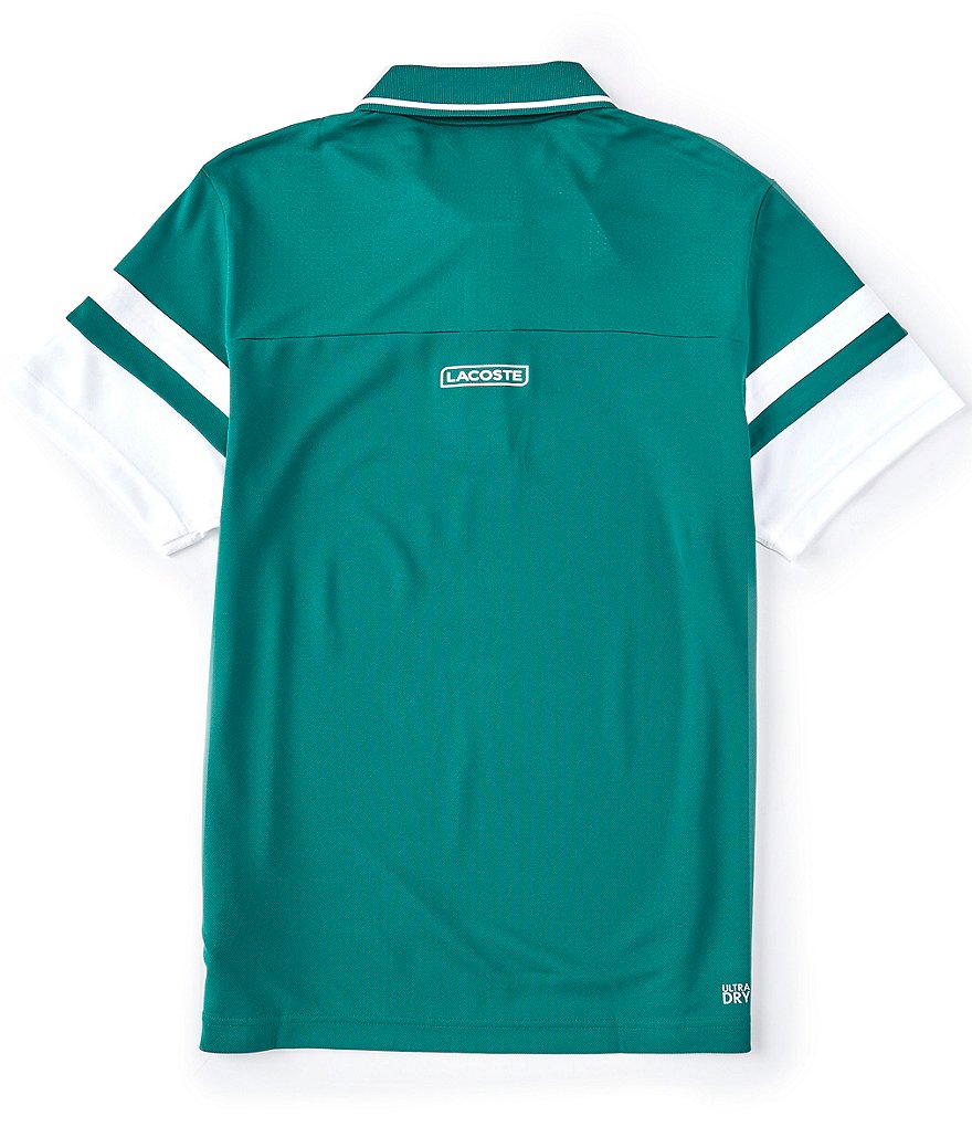 Lacoste Sport Striped Sleeves Performance Short-Sleeve Polo Shirt