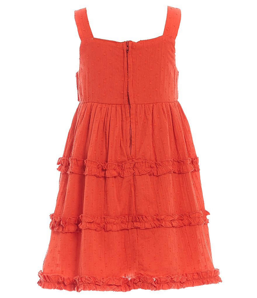 Laura Ashley Little Girls 2T-6X Seersucker/Strawberry-Print Mesh Fit-And-Flare Dress