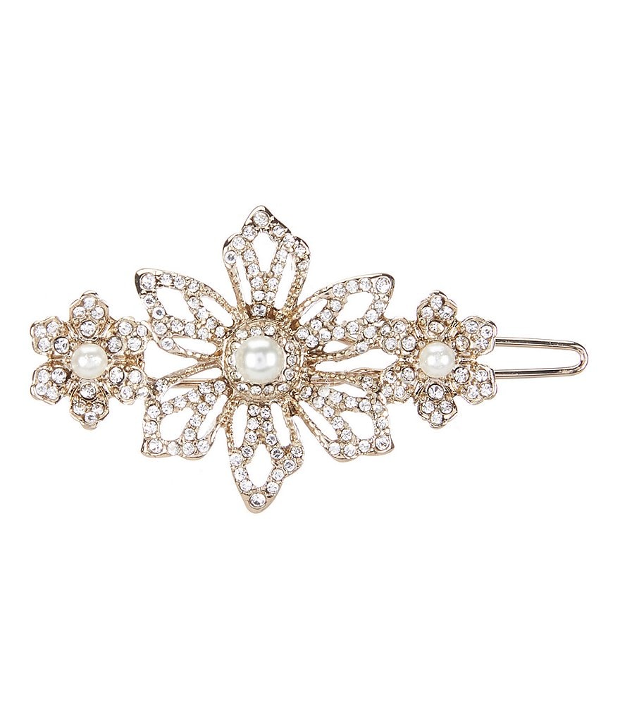 Marchesa Crystal Flower Hair Barrette