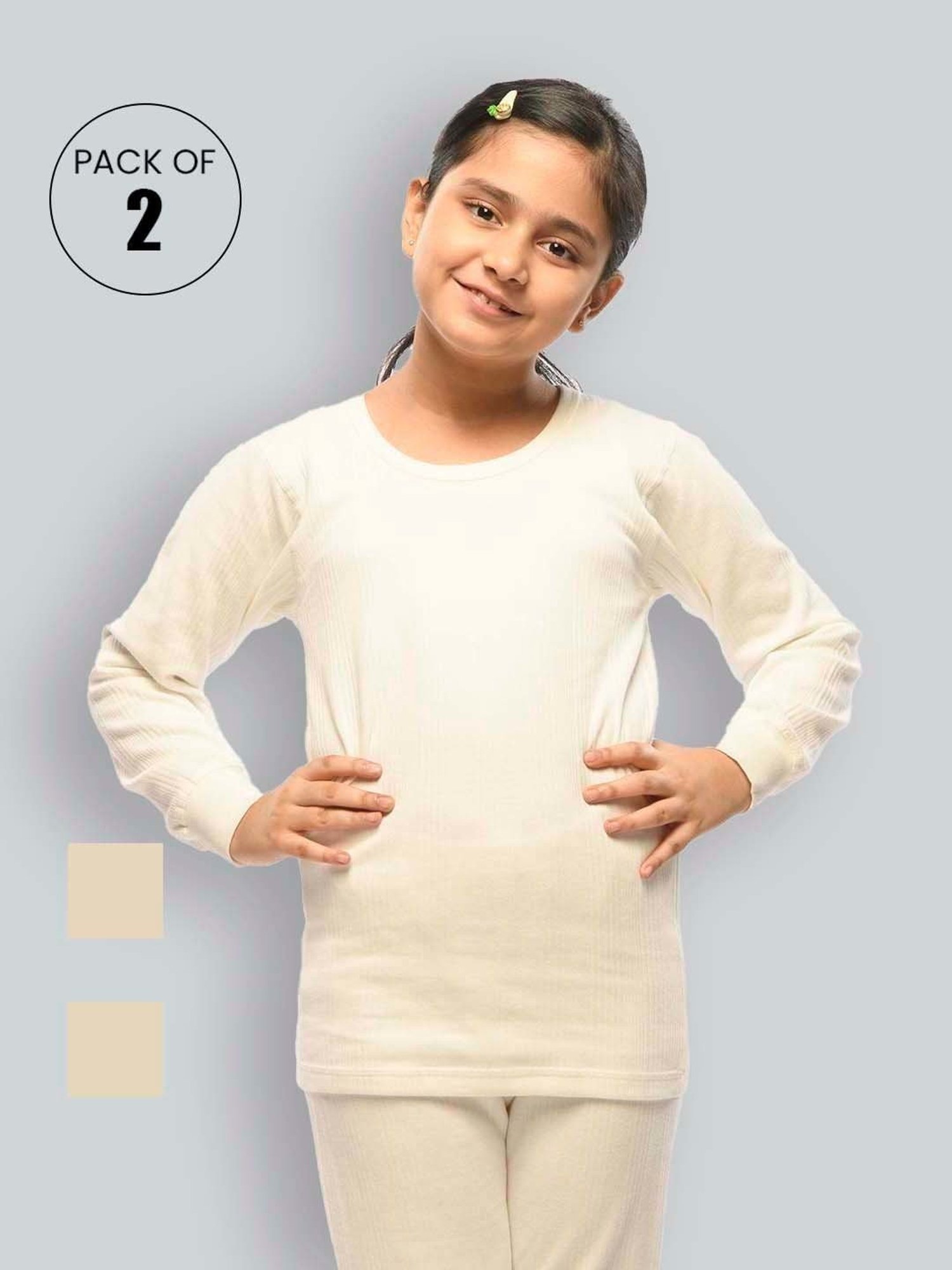 Kanvin Kids Skin Regular Fit Thermal Tops - Set of 2