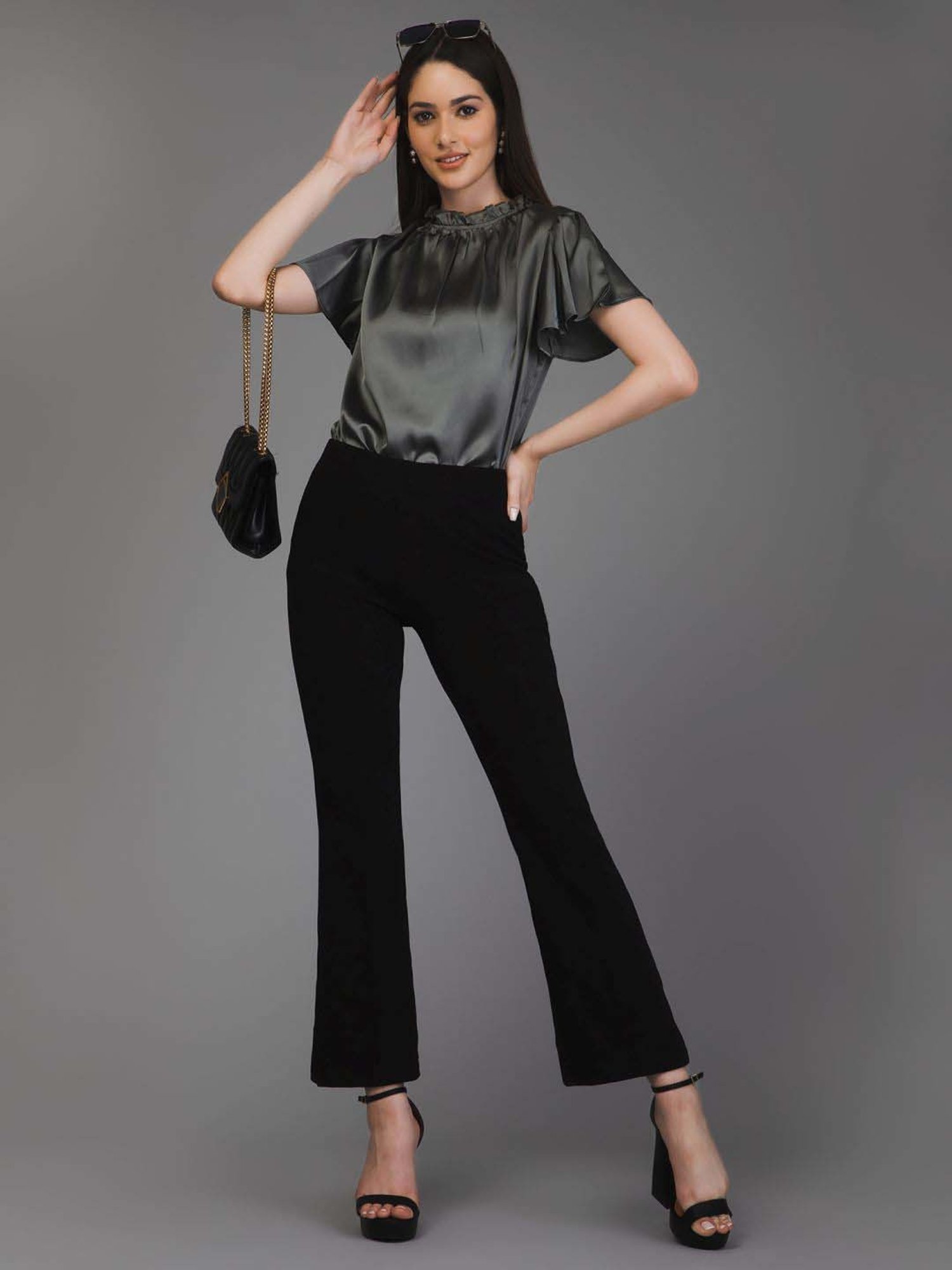 PURYS Grey Regular Fit Top