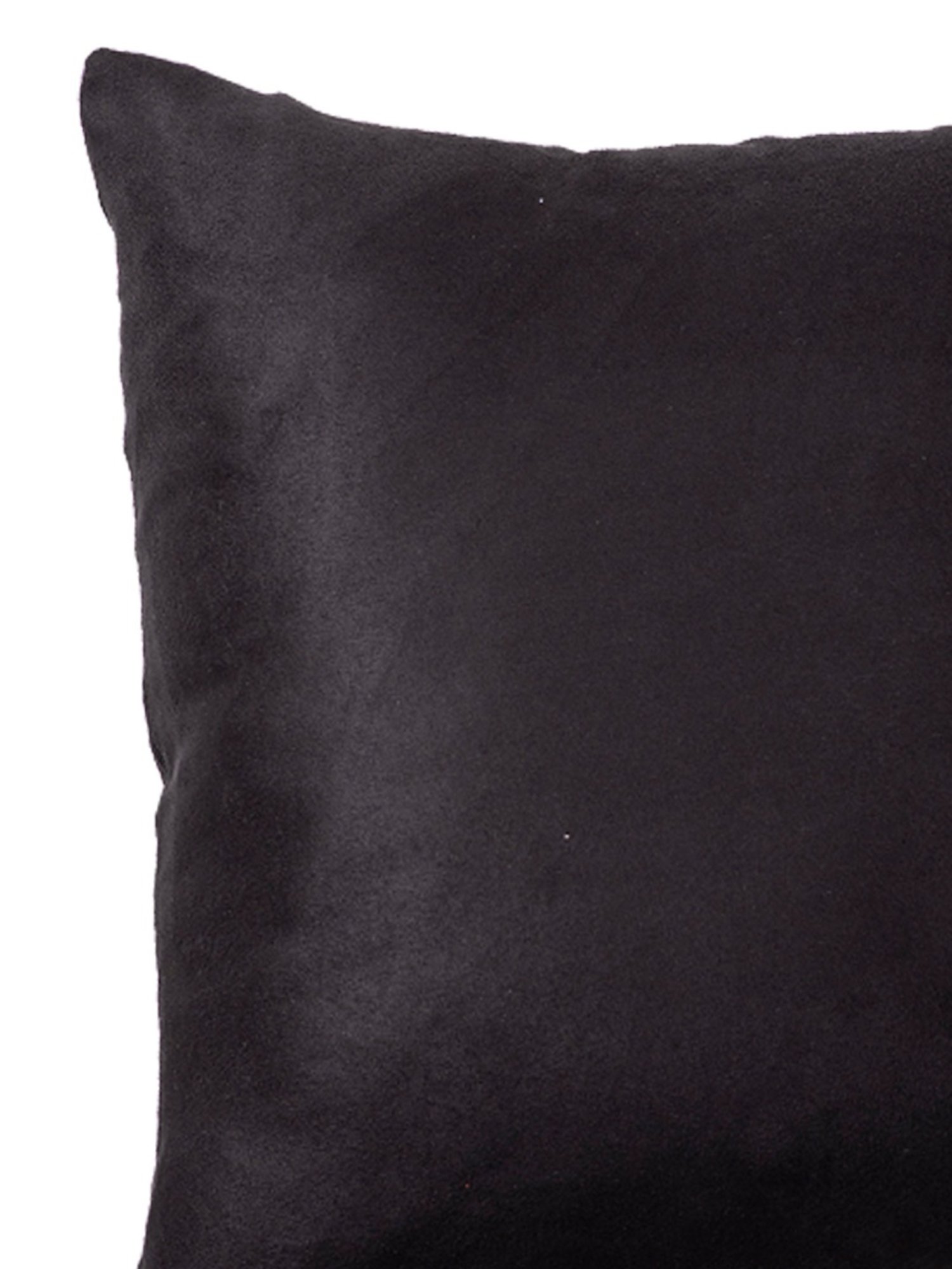 Nestroots Solid Black Polyester Cushion Cover