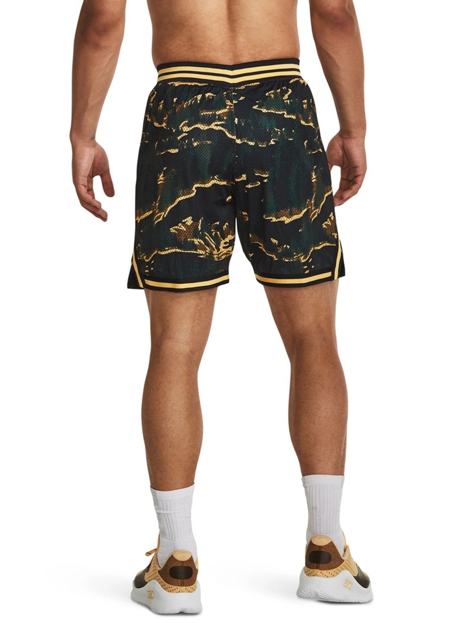 Under Armour Black Loose Fit Printed Sports Shorts
