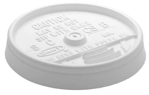 Dart 8UL Sip Thru Lids, Fits 6-10oz Cups, White, 1000/Carton, 1 Carton