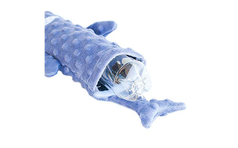 ZippyPaws - Bottle Crusherz, No Stuffing Dog Toy with Reusable Squeaker - Use Empty Water Bottles for Crunchy Chew Toys - Shark