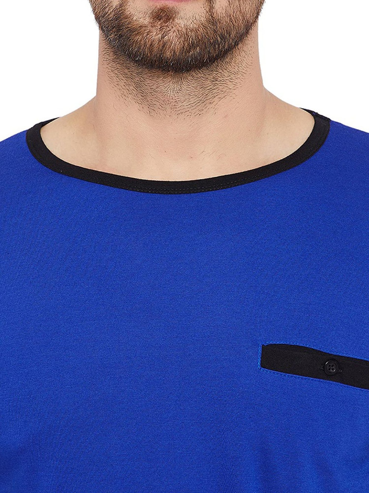 Hypernation Blue & Black Round Neck T-Shirt