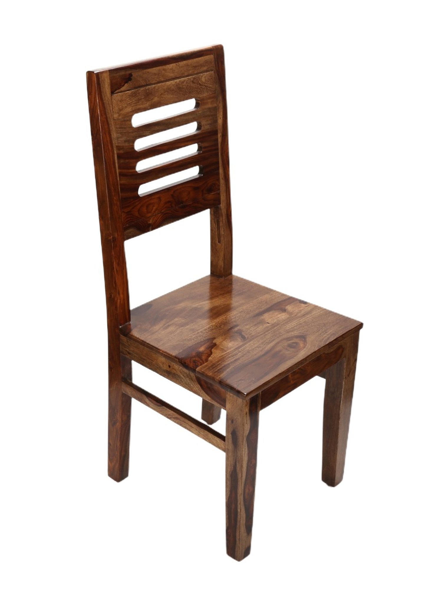 Ikiriya Oliver Solid Brown Wood Dining Chair Teak Finish - Set of 2
