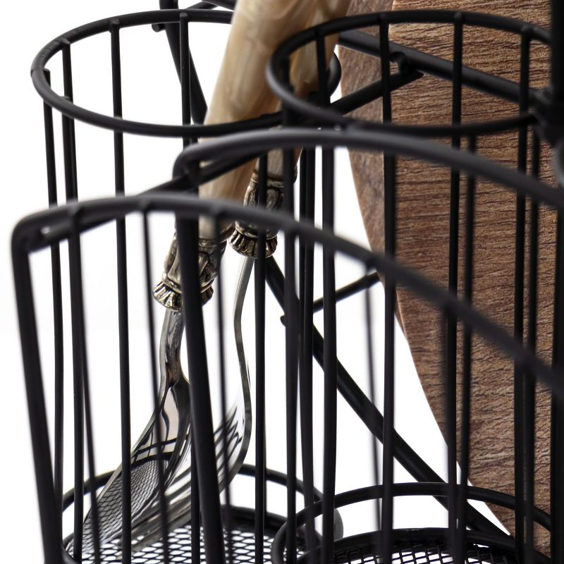 Gibson Home Central Park 11.8 Inch Iron Utensil Caddy in Black