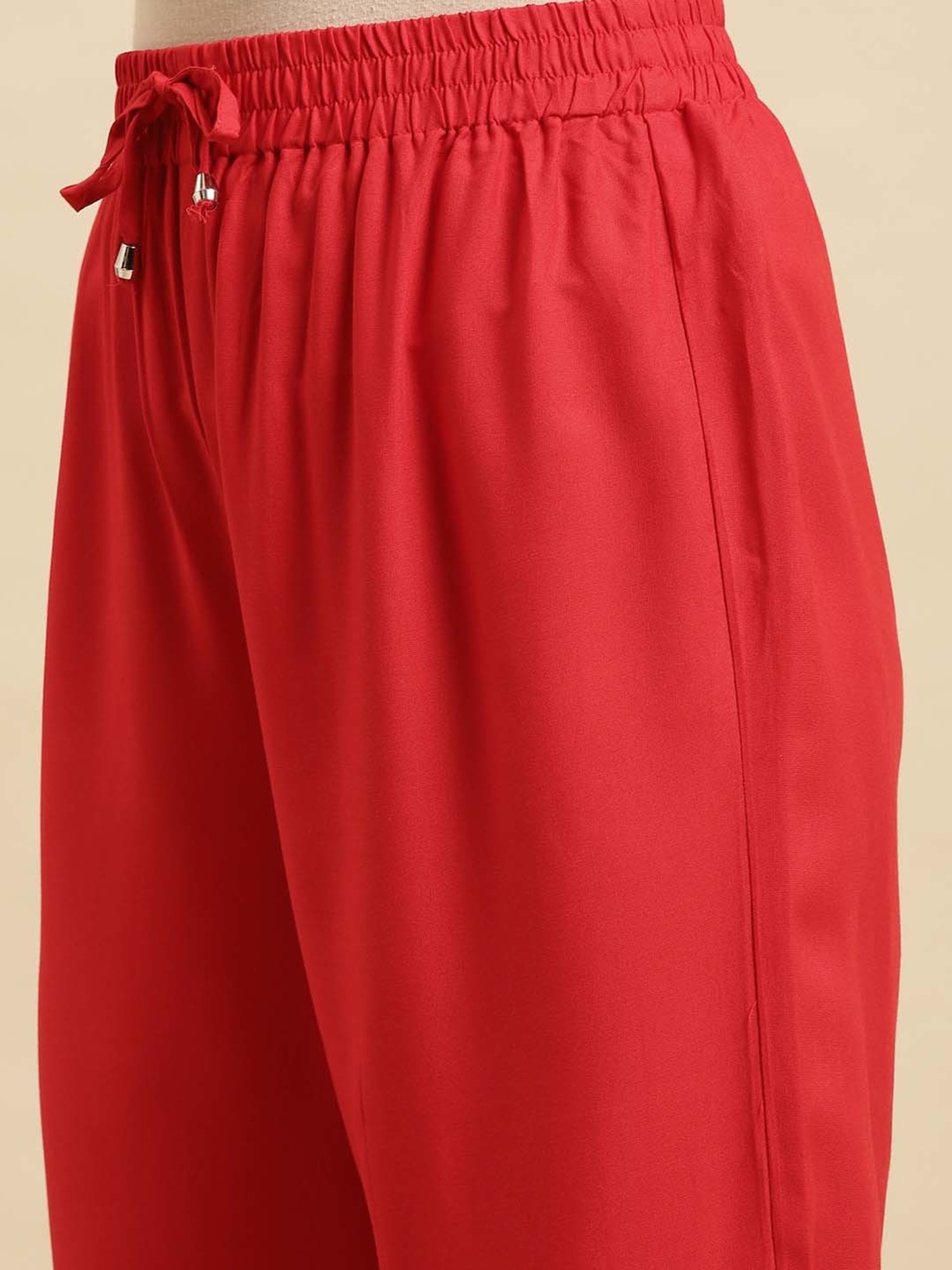 Rangita Olive & Red Embroidered Kurta Pant Set