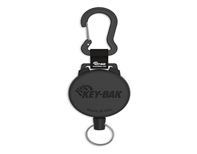 KeyBak KEYB488 SecurIt Gear Reel 48" Retractable Kevlar Cord Black Holds 15 Keys